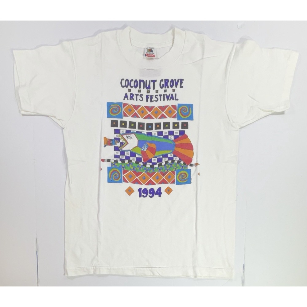 Vintage 90s Coconut Grove Arts Festival 1994 T-Shirt Fruit Of The Loom M
